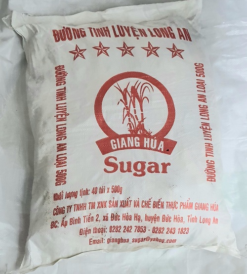 Đường cát trắng Tinh luyện Long An túi  500g Bao 20 kg